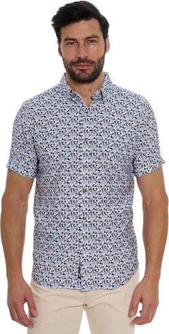 Robert Graham Men's Vance Short Sleeve Woven Shirt in Saudi Arabia