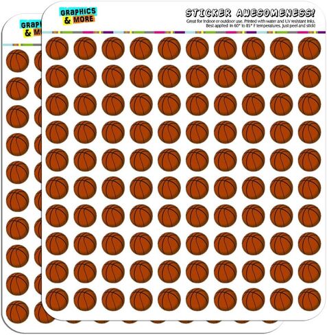 Basketball 1/2" (0.5") Planner Calendar Scrapbooking Crafting Stickers - Clear in Saudi Arabia
