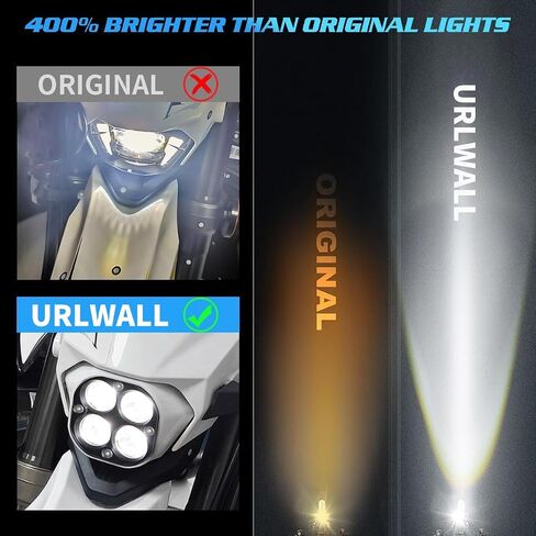 Upgraded Headlight for Sur Ron Ultra Bee, Plug N Play LED Headlight Front Lamp Light With Mounting Bracket, Square Four Bulbs Headlamp & Assemblies for Sur ron, 3 Modes in Saudi Arabia