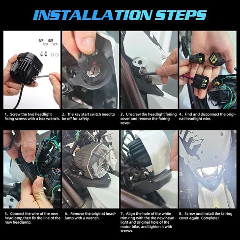 Upgraded Headlight for Sur Ron Ultra Bee, Plug N Play LED Headlight Front Lamp Light With Mounting Bracket, Square Four Bulbs Headlamp & Assemblies for Sur ron, 3 Modes in Saudi Arabia
