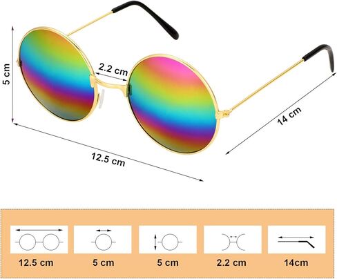 مجموعة أزياء هيبي المكونة من 4 قطع من إكسسوارات ملابس هيبي في الستينيات تتضمن نظارات هيبي وقلادة علامة السلام بألوان قوس قزح وعصابة رأس وأقراط علامة السلام الهبي in Kuwait