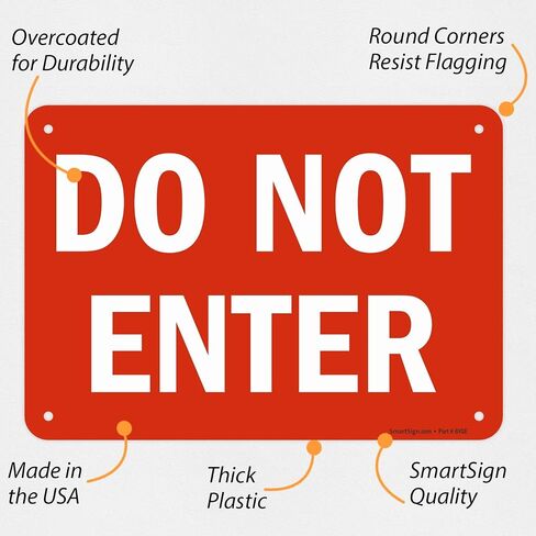 علامة SmartSign "ممنوع الدخول" | 7 × 10 بوصة بلاستيك in Saudi Arabia