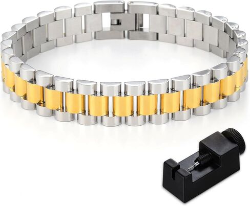 18K Gold Four Leaf Lucky Bracelets for Women Thick Link Bracelet Adjustable Watch Band Chain Wristband Jewelry in Saudi Arabia
