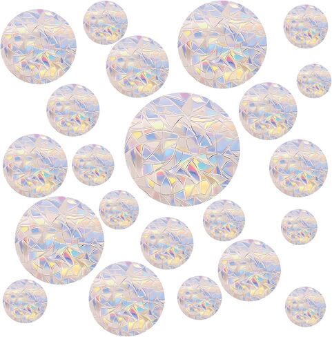 Round 48PCS Window Stickers Crash Window Decals to Keep Birds from Window Collisions, Non Sticky Prismatic Vinyl Window Stickers Rainbow Stickers in Saudi Arabia