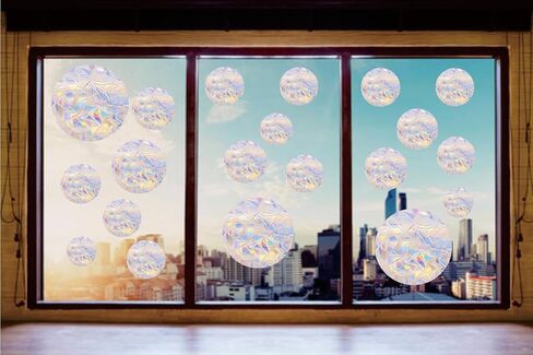 Round 48PCS Window Stickers Crash Window Decals to Keep Birds from Window Collisions, Non Sticky Prismatic Vinyl Window Stickers Rainbow Stickers in Saudi Arabia