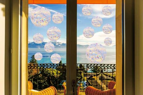 Round 48PCS Window Stickers Crash Window Decals to Keep Birds from Window Collisions, Non Sticky Prismatic Vinyl Window Stickers Rainbow Stickers in Saudi Arabia