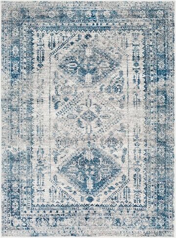 سجادة Livabliss Desta Vintage للمنطقة الشرقية، مقاس 5'3" x 7'3"، أزرق/أبيض in Saudi Arabia