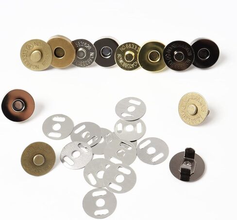 Popokk 48 مجموعة من مشابك الأزرار المغناطيسية ومشابك التثبيت ومشابك الحقائب المغناطيسية ومشابك الأزرار لحقائب الخياطة اليدوية والحقائب والملابس وصناعة الجلود، 4 ألوان (18 مم) in Kuwait