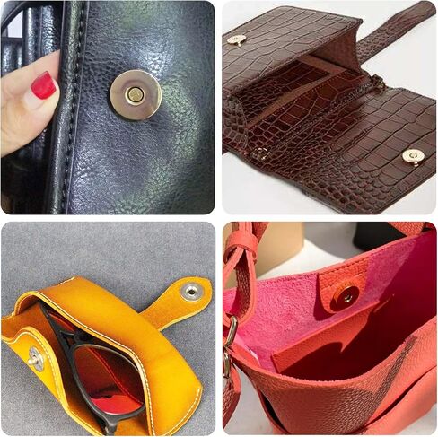 Popokk 48 مجموعة من مشابك الأزرار المغناطيسية ومشابك التثبيت ومشابك الحقائب المغناطيسية ومشابك الأزرار لحقائب الخياطة اليدوية والحقائب والملابس وصناعة الجلود، 4 ألوان (18 مم) in Kuwait