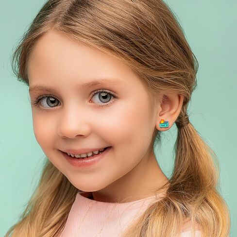 6 Pairs Dumpster fire Stud Earrings - Trash Garbage Burning Flame Ear Stud Cute Cartoon Colorful Acrylic Stud Earrings Hypoallergenic Stainless Steel Jewelry Birthday Gift for Women Girls in Saudi Arabia