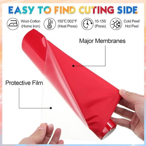 30 Pcs HTV Heat Transfer Vinyl Bundle 12 Inch x 3.3 ft Per Roll Bulk Heat Transfer Vinyl for T Shirts Easy to Cut Vinyl Rolls for DIY, Silhouette Cameo, Fabric, Heat Press Machine, 30 Colors in Saudi Arabia