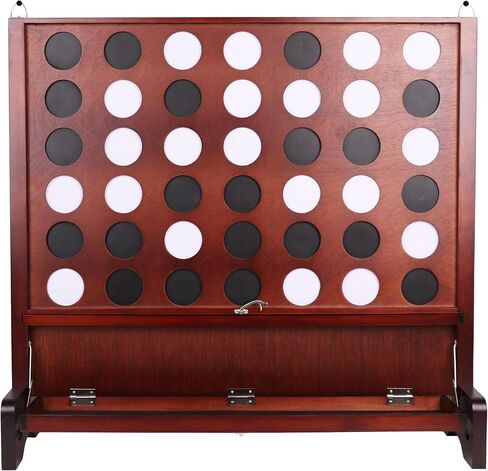 SPORT BEATS Giant Wooden Portable 4 in a Row with Folding Tray to Catch Coins - Set up on The Ground or Hang on The Wall Connect Game in Saudi Arabia