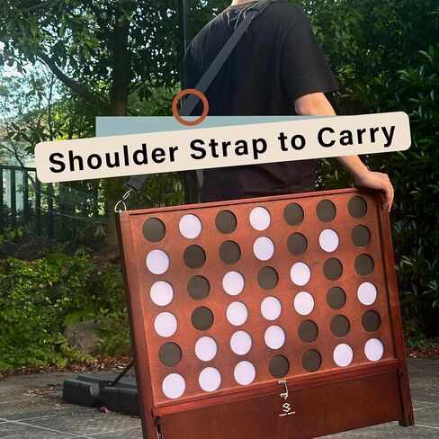 SPORT BEATS Giant Wooden Portable 4 in a Row with Folding Tray to Catch Coins - Set up on The Ground or Hang on The Wall Connect Game in Saudi Arabia