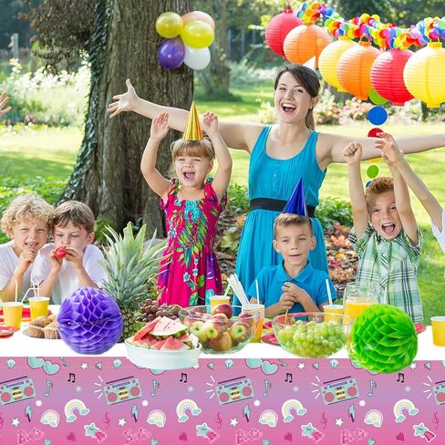 3 قطع من لوازم حفلات أعياد الميلاد الكرتونية للفتيات، مفرش طاولة لطيف للاستعمال مرة واحدة لأعياد الميلاد والمناسبات الكبيرة، حفلات ذات طابع خاص للفتيات مقاس 71 × 42.5 بوصة، وردي in Kuwait