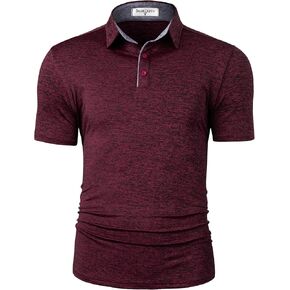 Derminpro Men's Dry Fit Short Sleeve Moisture Wicking Athletic Heather Summer Golf Polo Shirts in Kuwait