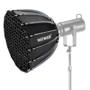 NEEWER Parabolic Softbox Quick Release with Diffuser and Grid, 22" Photography Softbox Bowens Mount for CB60 CB200B MS60 MS150B Q4 LED Video Light Compatible with Godox Compatible with Aputure, NS55P