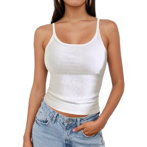 Crop Tank Tops for Women, Sleeveless Tank Tops for Women, Ribbed Basic Tank Tops, Scoop Neck Going Out Tops Shirts
