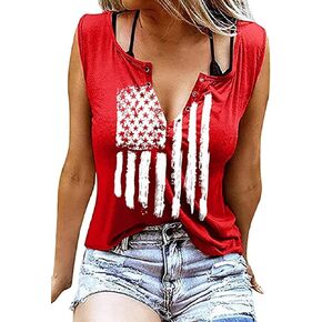 Women's Here for The Boom Tanks Tops 4th of July Shirts Graphic Tee Patriotic Independence Day Sleeveless Shirt