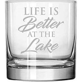 11 oz Rocks Whiskey Highball Glass Life Is Better By The Lake