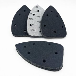 Mouse Detail Sander Sandpaper, Triangle Sanding Pads 120 Grit, 40pcs Silicon Carbide Abrasive Palm Sander Pads with Hook and Loop for Wood, Stone, Furniture, Metal Daily Polishing