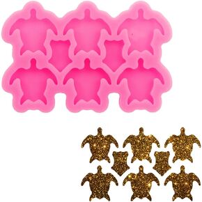 Super Glossy Mini Tortoise Ear Studs Earrings Silicone Molds Crafting Epoxy Resin Art, Fondant Molds Chocolate Sugarpaste Craft for Cake Decoration