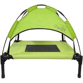 سرير Midlee Green للكلاب بمظلة (18 بوصة × 24 بوصة)