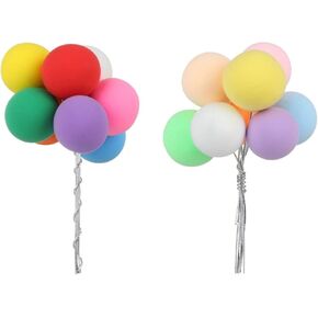 16PCS Balloon Cake Toppers, Light Clay Ball Happy Birthday Dessert Ornament in Kuwait