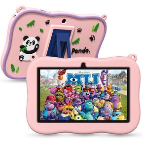 Kids Tablet, 7 inch Android 13 Tablet for kids aged 3-14, 4GB RAM 32GB ROM Toddler Learning Tablets with Shockproof Case, Parental Control, Kids App Pre-Installed (pink)