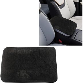 Car Center Console Protector, Car Armrest Cushion, Universal Auto Center Armrest Box Cover, Furry Armrest Seat Box Protector, Car Armrest Seat Box Cover Decor Accessories for Most Cars (Red)