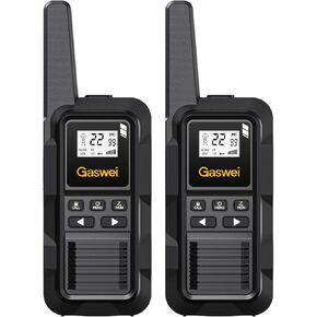 G2pro Heavy Duty Walkie Talkies 2 Watt- Waterproof, Shock Resistant, Long Range & Rechargeable Two-Way Radio with VOX Long Range for Job Site 2 Pack (Black)