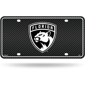 Rico Industries NHL Florida Panthers Carbon Fiber Metal Auto Tag 8.5" x 11" - Great for Truck/Car/SUV