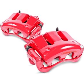 Power Stop Rear S5114 Pair of High-Temp Red Powder Coated Calipers