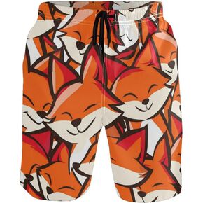 Men’s Swim Trunks Smile Fox Beach Board Shorts Swimming Short Pants Running Sports Surffing Shorts
