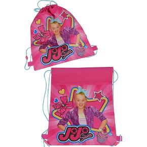 JoJo Siwa 14 Inch Sling Drawstring Cinch Sack Bag Totes Pink- 1PC, Pink, Multi