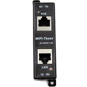 Poe Texas PoE Injector - منفذ واحد 4 أزواج PoE+ حاقن/مقسم - محول PoE السلبي للطاقة عبر إيثرنت لـ 802.3af / PoE+ / PoE++ 10/100/1000 جيجابت البيانات - وضع التوصيل والتشغيل على الحائط A/B