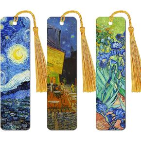 WIRESTER Set of 3 Metal Bookmarks with Light Gold Tassel for Students, Reader, Teachers, Book Lovers - Purple Nebula Galaxy, Galaxy Star Space, Celestial Blue Purple Galaxy