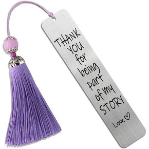Thank You for Being Part of My Story, Metal Bookmark, Engraved Bookmark, Teacher Gift, Book Club Gifts, Gift for Women Men Book Lover Friends Librarian