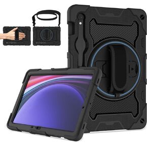 for Samsung Galaxy Tab S9/ S9 FE 5G Tablet Case 2023 with HD Screen Protector|360 Kickstand Hand Strap,Shoulder Strap|Heavy Duty Rugged Drop-Proof Case for Galaxy Tab S9 FE 10.9''/ S9 11''