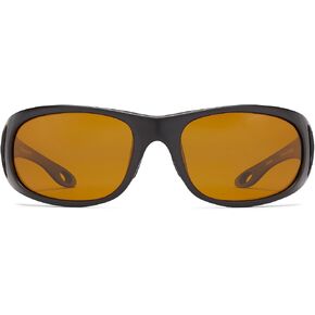 Fisherman Eyewear Men's Grander Polarized Rectangular Sunglasses, Black, 37mm,58mm,140mm