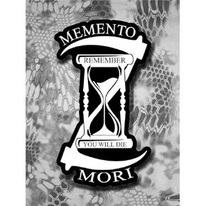 Memento Mori Remeber You Will Die Father time Hourglass Sickle Death Vinyl Sticker Decal (5" Two Pack)