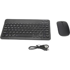 PUSOKEI Wireless Keyboard and Mouse Combo,Compact Full Size Wireless Keyboard and Mouse Set, Thin Silent 1600 DPI Keyboard for Windows, Computer, Desktop, PC(Black)