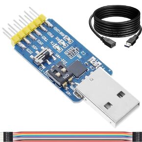 CP2102 USB-UART Converter 6 in 1 USB to TTL Serial Adapter Module Multifunctional(USB to TTL 485 232, TTL to 232 485, RS232 to 4850) 2Mbps for Windows 7/8/10, Linux, for Arduino