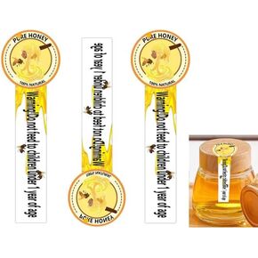 Tamper Proof Honey Stickers Tamper Evident Seals Labels for Honey Jars 1.5×4 Inch Natural Honey Labels(Pack-500)