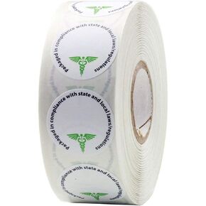 Generic Medical Compliant Identification Labels 1" Circle - 1,000 Stickers