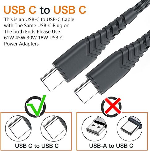 Long USB C to USB C Cable 10FT 2Pack Charger Cord for Samsung Galaxy S24/S23/S23 Plus/S23 Ultra/S22 S21 FE 5G,Note 10/20,Z Flip 5 4,Fold 4 5,iPhone 15 Pro Max,Pixel 8 7 Pro 7A,60W Fast Charge Charging in Saudi Arabia