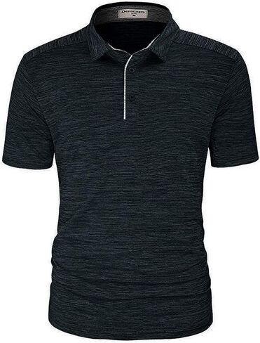 Derminpro Men's Dry Fit Short Sleeve Moisture Wicking Athletic Heather Summer Golf Polo Shirts in Saudi Arabia