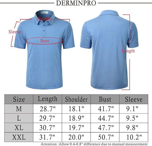 Derminpro Men's Dry Fit Short Sleeve Moisture Wicking Athletic Heather Summer Golf Polo Shirts in Saudi Arabia
