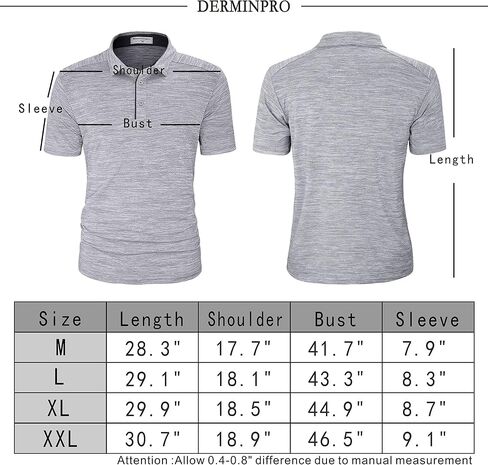 Derminpro Men's Dry Fit Short Sleeve Moisture Wicking Athletic Heather Summer Golf Polo Shirts in Saudi Arabia