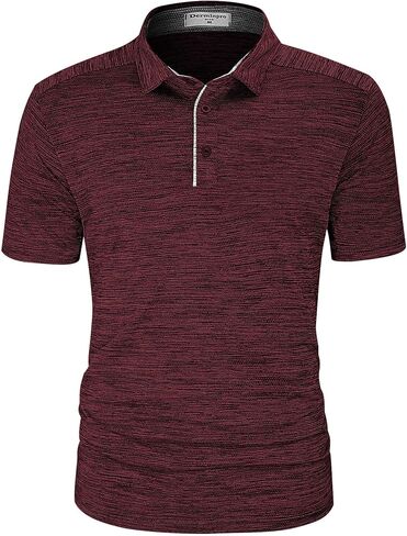 Derminpro Men's Dry Fit Short Sleeve Moisture Wicking Athletic Heather Summer Golf Polo Shirts in Saudi Arabia