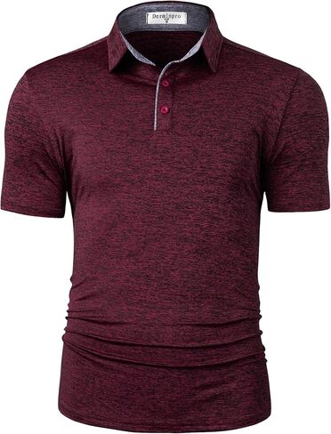 Derminpro Men's Dry Fit Short Sleeve Moisture Wicking Athletic Heather Summer Golf Polo Shirts in Kuwait